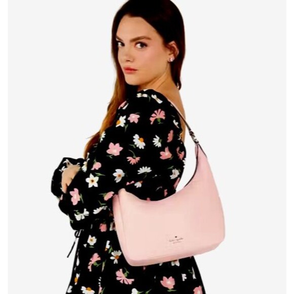 New Kate Spade Leila Hobo Shoulder Bag Pebble Leather Tea Rose - Picture 3 of 4